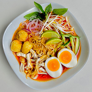 laksa-house.ch | Laksa Chicken, tofu and egg